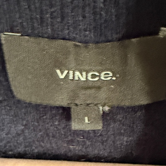 Vince Men's Navy Zip-Up Plush Cashmere Sweater Sz L Old Money Quiet Luxury - Picture 3 of 6